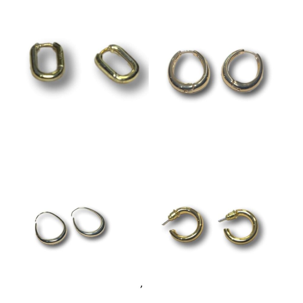 BOGO Four Quality Sets of Gold-Toned Hoops